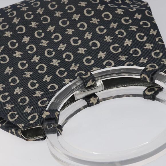 CELINE C Sulky Circle Shoulder Bag Canvas Navy Clear - Picture 6 of 12